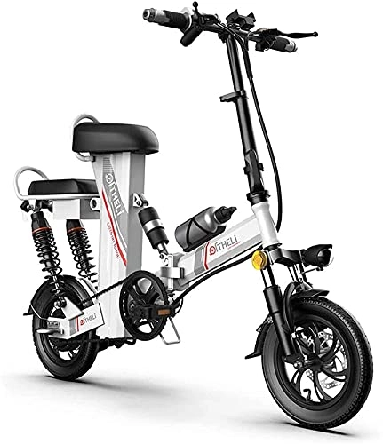 Electric Bike : CASTOR Electric Bike Bikes, Folding Electric Bike for Adults City Bicycle 3 Riding Modes with 350W Motor, 12" Lightweight Folding EBike Max Speed 25Km / H for Outdoor Cycling Work Out