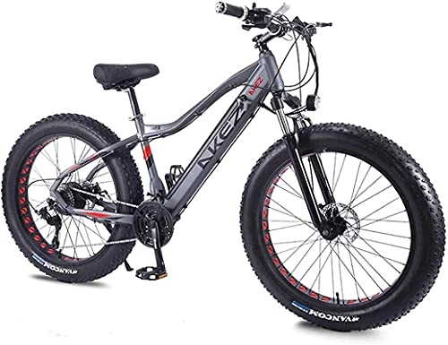 Electric Bike : CASTOR Electric Bike Electric Bicycle 26" bike with 36V 10Ah Lithium Battery Mountain Hybrid Bike for Adults 27 Speed 5 Speed Power System Mechanical Disc Brakes Lock Front Fork Shock Absorption