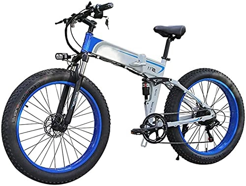 Electric Bike : CASTOR Electric Bike Electric Folding Bike Fat Tire 26", City Mountain Bicycle, Assisted EBike Lightweight with 350W Motor, 7 Speed Shifter Accelerator, with LCD Screen