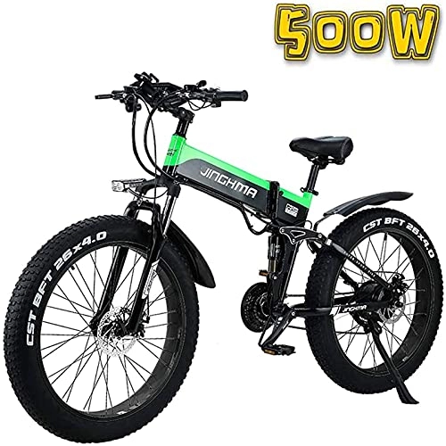 Electric Bike : CASTOR Electric Bike Electric Mountain Bike 26Inch Folding Fat Tire Electric Bicycle, 48V500W Snow Bike / 4.0 Fat Tire, 13AH Lithium Battery, Soft Tail Bicycle for Men and Women