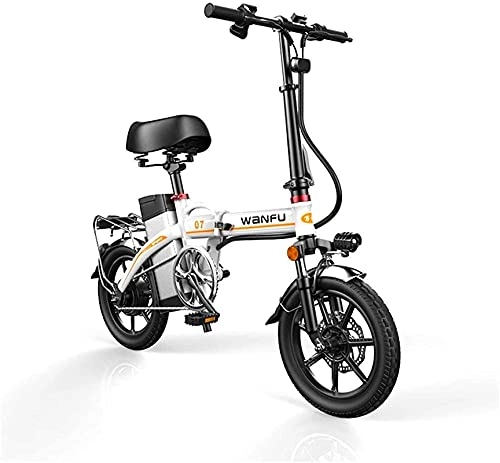 Electric Bike : CASTOR Electric Bike Fast Electric Bikes for Adults 14 inch Wheels Aluminum Alloy Frame Portable Folding Electric Bicycle Safety for Adult with Removable 48V LithiumIon Battery Powerful Motor