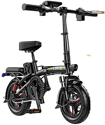 Electric Bike : CASTOR Electric Bike Fast Electric Bikes for Adults Folding Electric Bike for Adults, 14" Electric Bicycle / Commute bike Travel Distance 30180 Km, 48V Battery, 3 Speed Transmission Gears (Size : 80km)