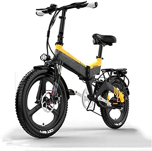 Electric Bike : CASTOR Electric Bike Folding Electric Bikes, 20 Inch Tires OffRoad Bicycle Adult Men Women Bike Outdoor Cycling, Red