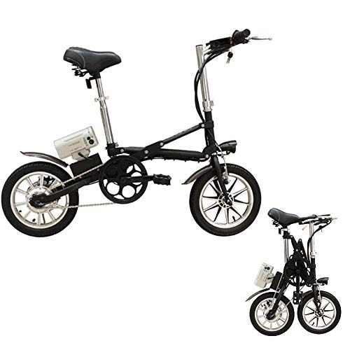 Electric Bike : CBA BING Ultra Light Folding City Bicycle, Folding E-bike Electric Commuter Bike For Adults Women Men, Portable and Easy to Store in Caravan, Motor Home, with LCD, Black