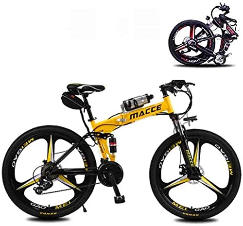 Electric Bike : CCLLA 26 In Folding Electric Bike for Adult 21 Speed with 36V 6.8A Lithium Battery Electric Mountain Bicycle Power-Saving Portable and Comfortable Assisted Riding Endurance 20-25 Km