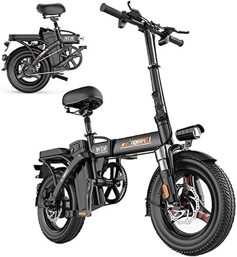 Electric Bike : CCLLA Electric Bike for Adults, Foldable Electric Bicycle Commute Ebike with 280W Motor, 14 Inch 48V E-Bike with 8-36Ah Lithium Battery, City Bicycle Max Speed 25 Km / H, Disc Brake