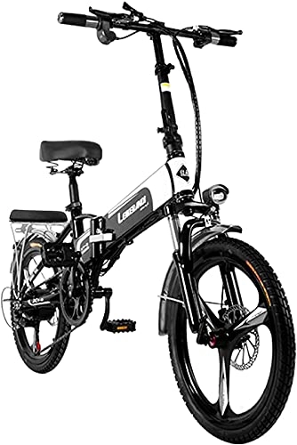 Electric Bike : CCLLA Electric Bikes for Adults 20" Tire Folding Electric Bike with 350W Motor and Removable 48V 12.5Ah Lithium Battery 7-Speed E-bike Al Alloy and Dual Disc Brakes Electric Bicycle Black