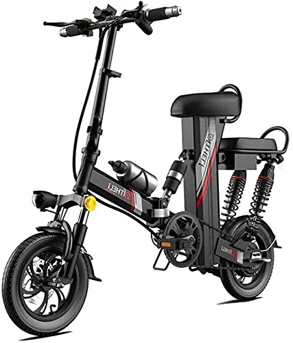 Electric Bike : CCLLA Electric Folding Bike 12" With Removable 48V 350W 30Ah Waterproof And Dustproof Lithium Battery Lithium-ion Battery, City Mountain Bicycle Booster 100-400KM