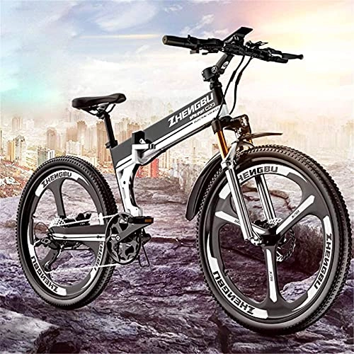 Electric Bike : CCLLA Electric Mountain Bikes, 26-Inch Folding Aluminum Alloy Electric Bikes, 48V400V Soft Tail Bikes, 12AH / 90Km Battery Life, Worry-Free Travel for Men and Women
