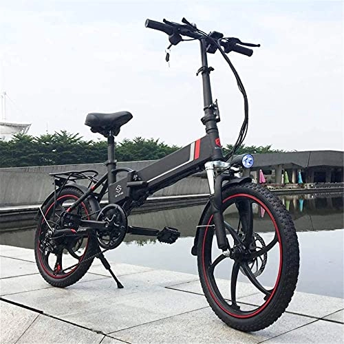 Electric Bike : CCLLA Folding E-Bike Electric Bike for Adults 350W Motor LED Display 48V 10.4AH Lithium-Ion Battery Max Speed 32Km / H 20'' Compact MTB for Adults Men Women