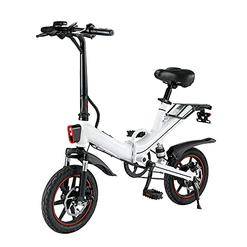 Electric Bike : CCLLA mountain bikes 14 Inch Tire Folding Electric Bicycle 350W Watt Motor Variable Speed Shock Absorption Electric Bicycle Adult City Commuting Outdoor Riding