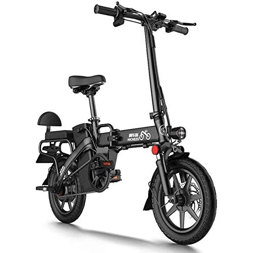 Electric Bike : CHEER.COM Electric Bicycles With Pedals Removable 48V Lithium Ion Battery 350 Watt Rear Hub Brushless Motor 14 Inches Electric Bike Folding Portable E-bike Three Riding Modes, 50to100KM