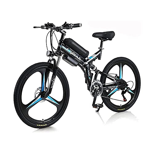 Electric Bike : CHHD Electric Bike For Adult Men Women，Folding Bike 350W 36V 10A 18650 Lithium-Ion Battery Foldable 26" Mountain E-Bike With 21-Speed Transmission System Easy To Folding(Color:white)