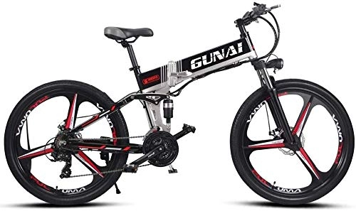 Electric Bike : CNRRT 26 inches electric bike, rear seats with integrated 3-spoke wheels advanced full suspension and 21-speed gear