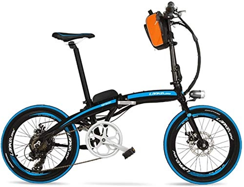 Electric Bike : CNRRT QF600 foldable portable electric bicycle 20 inches, 48V 240W electric motor, electric bicycle quickly folded, the front and rear disc brake (Color : -, Size : -)