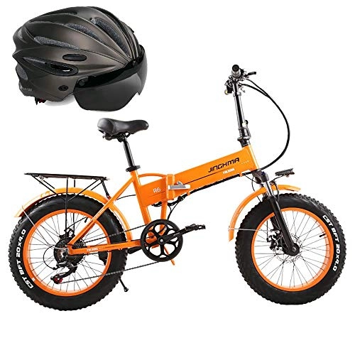Electric Bike : COKECO Electric Bike For Adults Beach And Snow Folding 350W Electric Bicycle Lithium Battery Booster 20-inch Wide Tires Instead Fat Tires 48V New Electric Bicycle Sport Mountain Bicycle