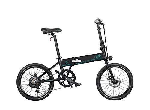 Electric Bike : cuiyoush Folding Electric Bike, 6 SP, Dual Disc Brakes, Bike with 36V 10.4Ah Lithium-Ion Battery, Thickened Non-slip Professional Black