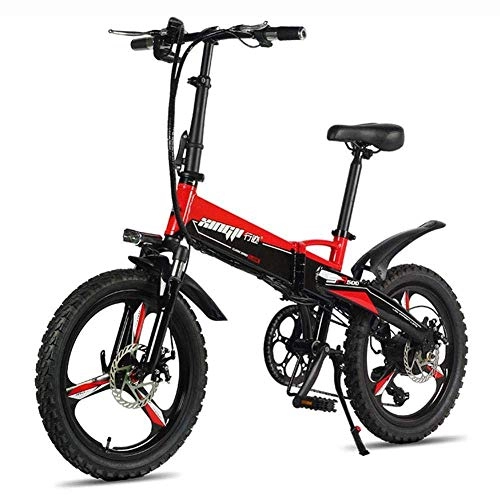 Electric Bike : CXY-JOEL Electric Bicycles Foldable Mountain Bikes 48V 250W Adults Aluminum Alloy 7 Speeds Electric Bicycles Double Shock Absorber Bikes with 20 inch Tire, Disc Brake and Full Suspension Fork, 60To80K