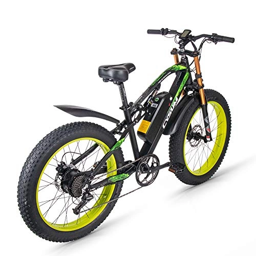Electric Bike : cysum Electric Bikes for Men, Fat Tyre 26-InchAll Terrain, Mountain Bike for Adult with 48V 17Ah Removable Li Battery Snow E-bike
