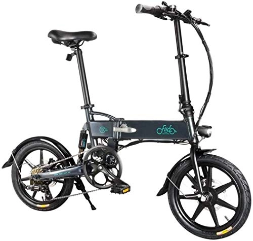 Electric Bike : D2S 16-inch Tires Folding Electric Bike with 250W Motor Max 25km / h SHIMANO 6 Speeds Shift 7.8Ah Battery for adults, Colour:Grey (Color : Grey)