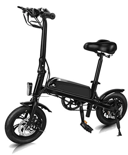 Electric Bike : DBSCD 350W Electric Folding Adults City Bike Men / Ladies Pedal Assist Bicycle Kick Scooter Max Speed 25 MPH, 60KM Range for Adult, Children with Adjustable Seat