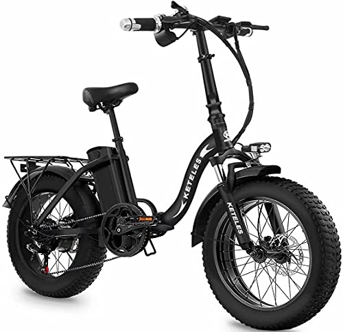 Electric Bike : DDFGG 20 inch folding electric bike e-bike, 48 V 18Ah lithium battery, foldable e mountain bike with 4"fat tires, city e-bike for adults, men and women.(Size:KF6)