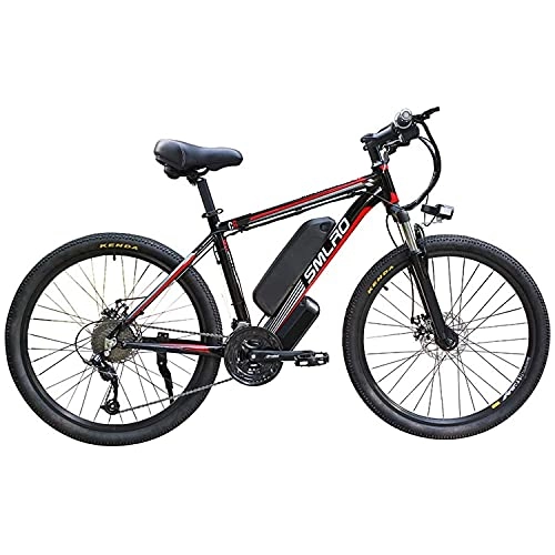 Electric Bike : DDFGG Electric Bicycles For Adults, Ip54 Waterproof 350W Aluminum Alloy Ebike Bicycle Removable 48V / 13Ah Lithium-Ion Battery Mountain Bike / Commute Ebike(Color:black / red)