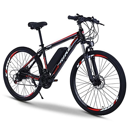 Electric Bike : DDFGG Electric Mountain Bike 27.5"250W Electric Bicycle With 36V 10Ah Removable Lithium Battery, 21 Speed Gearbox, 35km / H, Charging Mileage Up To 35-50km(Color:red)