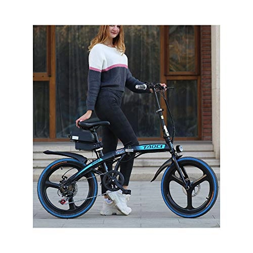 Electric Bike : DDFGG Folding electric bicycle, unisex, three riding modes, accessories, high-energy lithium battery, thick and comfortable seat,