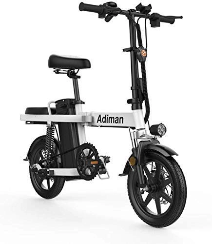 Electric Bike : dfff 14 Inch Folding Electric Bike 48v 8ah Lithium Battery Electric Bicycle Light Driving Adult Battery Detachable Aluminum Alloy Commuter E-bik