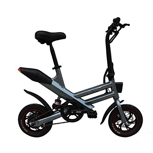 Electric Bike : DGKNJ Electric Bike Foldable Electric Bikes 12 Inch 10.4AH 36V 250W Electric Moped Bicycl LCD Displayer 25KM / H Max 40-50KM Mileage Electric Mountain Bicycles (Color : Gray, Size : 110.2x56x100cm)