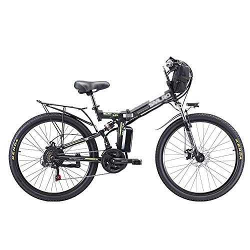 Electric Bike : DJP Mountain Bike, Furniture 3 Riding Modes Ebike for Adults Outdoor Cycling, Folding Electric Mountain Bikes, Wheel Lithium-Ion Batter Electric Bicycle Black 350W 48V 8Ah, Black, 350W 48V 8Ah