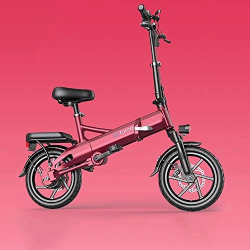 Electric Bike : DODOBD Electric Ebike 14" Folding Bicycle 48V Battery 400W Hub Motor 20MPH Max Speed 25+Miles Range Electric Foldable Ebike without chain for Adults