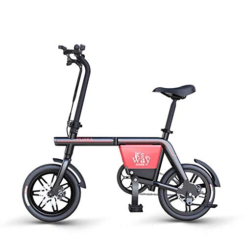 Electric Bike : Dpliu-HW Electric Bike Electric Bike aluminum alloy folding electric bicycle lithium battery electric car 14 inch moped mini driving bicycle (Color : A)