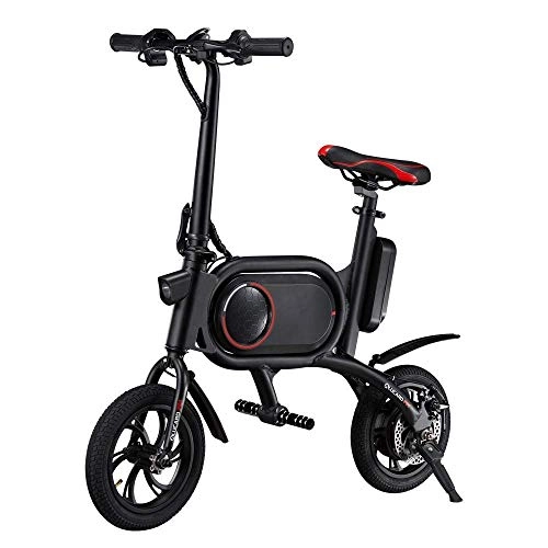 Electric Bike : Dpliu-HW Electric Bike Electric Bike USB charging hole foldable dual disc brake 12 inch mini portable adult double disc brake electric car (Color : A)