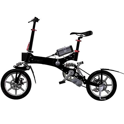 Electric Bike : Dpliu-HW Electric Bike Electric Bike14 inch aluminum alloy without welding electric bicycle electric bicycle adult two-wheel folding electric vehicle (Color : A)