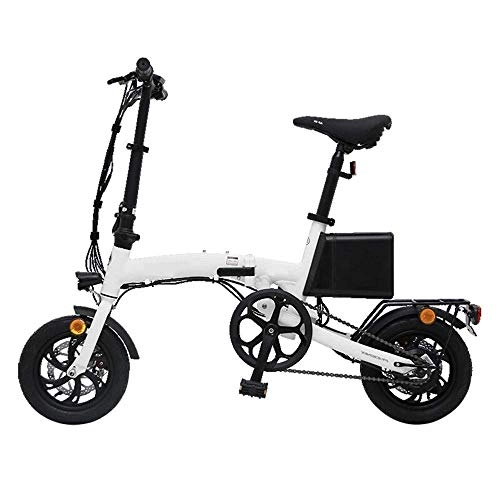 Electric Bike : Dpliu-HW Electric Bike Electric Car Small Mini Lithium Battery Folding Electric Car White 15.6A Battery Life 60KM (Color : White)