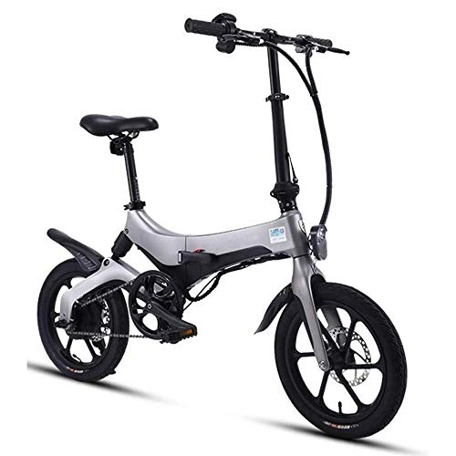 Electric Bike : Dpliu-HW Electric Bike Folding Electric Bicycle Lithium Battery Battery Car Mini Power Generation Driving Generation Magnesium Alloy 36V Folding (Color : Gray)