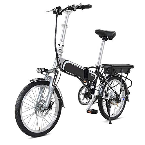 Electric Bike : Dpliu-HW Electric Bike Folding Electric Bicycle Lithium Battery Moped Mini Adult Battery Car Men and Women Small Electric Car 160 Km Battery Life (Color : Black)