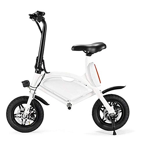 Electric Bike : Dpliu-HW Electric Bike Folding Electric Bicycle Lithium Battery Moped Mini Battery Car Small Electric Car for Men and Women (Color : White)