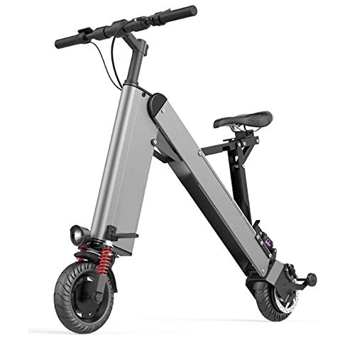 Electric Bike : Dpliu-HW Electric Bike Folding Electric Car Men and Women Ultra Light Portable Lithium Battery Battery Car Adult Travel Bicycle Speed Cruise (Color : Gray, Size : 7.5A)