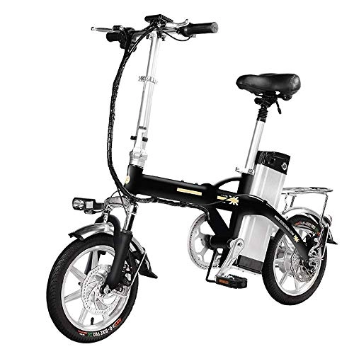 Electric Bike : Dpliu-HW Electric Bike Folding Electric Car Small Foldable Lithium Battery to Travel on Behalf of the Bicycle to Help Men and Women Motorcycle Bicycle (Color : Black, Size : 80V)