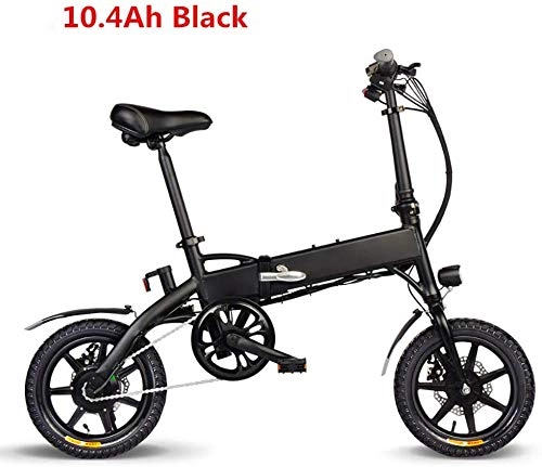 Electric Bike : Drohneks 14 Inch E-Bike, Folding Power Assist Eletric Bicycle Moped 250W Motor 36V 10.4AH With USB phone mount