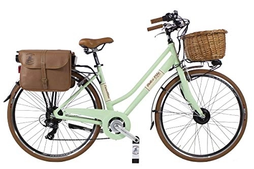 Electric Bike : E Bike Dolce Vita by Canellini EBIKE E-bike pedal assisted bicycle Bici Citybike CTB woman Vintage Retro aluminium light green