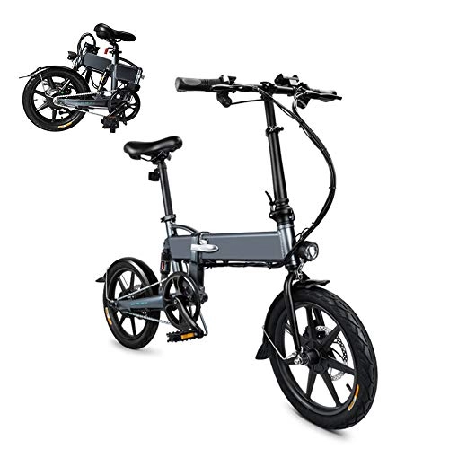 Electric Bike : Ebike, 250W 7.8Ah Folding Electric Bicycle Foldable Electric Bike with Front LED Light for Adult, Gray