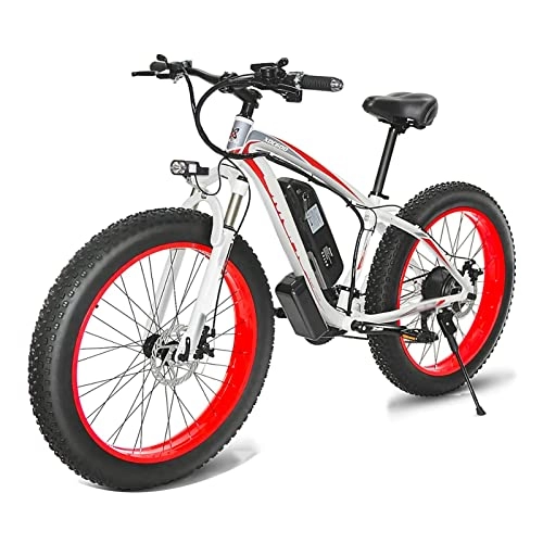 Electric Bike : ebike Electric Bike for Adults 26" Fat Tire 1000W Motor Removable Li-Ion Battery 13Ah 21 Number of speeds Electric Mountain Bicycle (Color : Red, Number of speeds : 21)