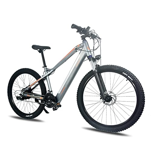 Electric Bike : ebike Electric Bike for Adults 500W 27 Speed Electric Mountain Bicycle With Removable 48V 10.5Ah Lithium-Ion Battery 27.5 * 2.4 Inch Tire (Color : Light grey, Number of speeds : 27)
