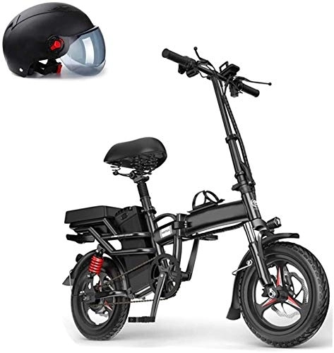 Electric Bike : Ebikes, 250W Folding Electric Bike Ebike, 14'' Electric Bicycle with 48V 10AH / 15AH Removable Lithium-Ion Battery, Dual Disc Brakes, 3 Digital Adjustable Speed, Foldable Handle, 15AH