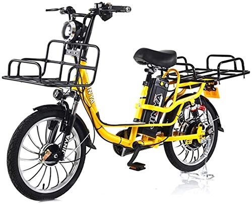 Electric Bike : Ebikes, 400W Electric Mountain Bike 20 (Inch) 48V 15-22Ah Lithium Battery, Dual Disc Brakes Rear Warning Light (Color : Yellow, Size : 20AH)