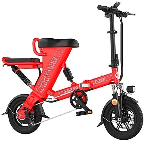 Electric Bike : Ebikes, Electric Folding Bike Bicycle Moped Aluminum Alloy Foldable For Cycling Outdoor With 200W Motor, Three Operating Modes, 38V8A Lithium Battery (Color : Red)